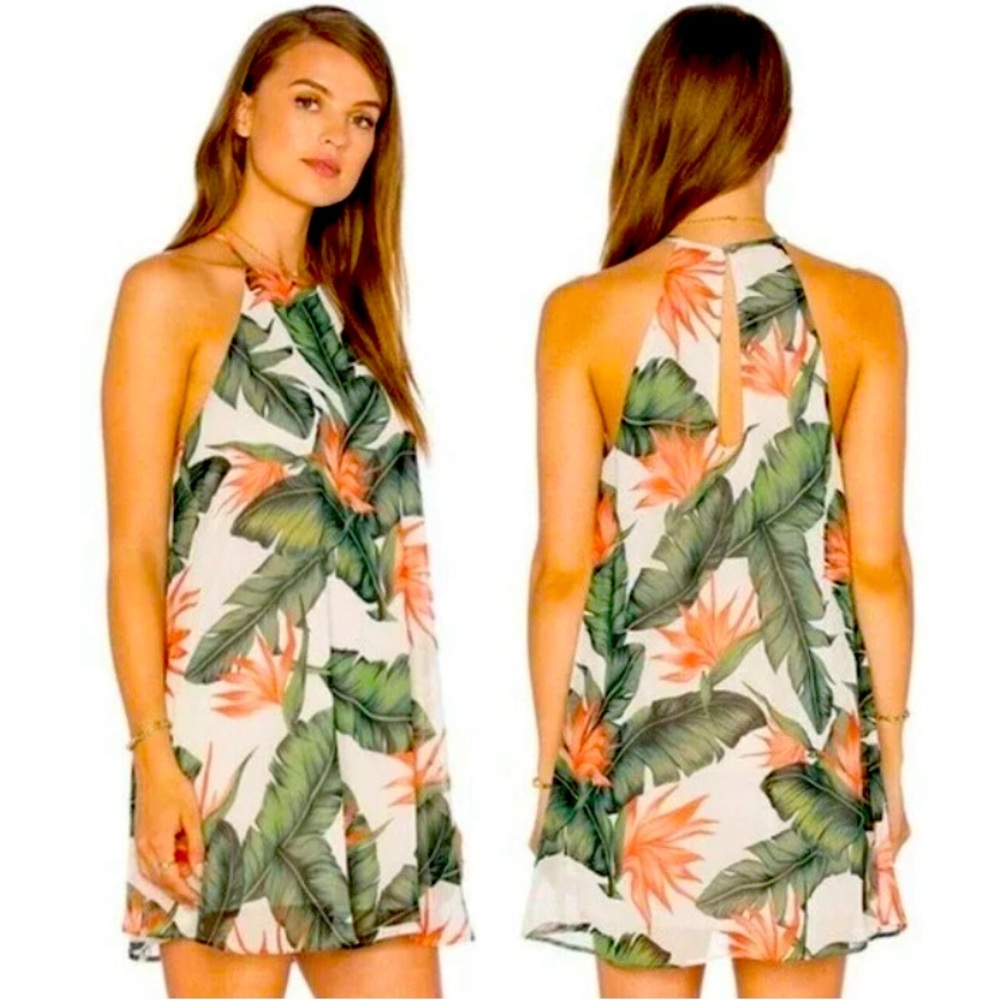 Show Me Your MuMu Birds of Paradise Gomez Shift Swing Dress Size X-Small 17"x32"